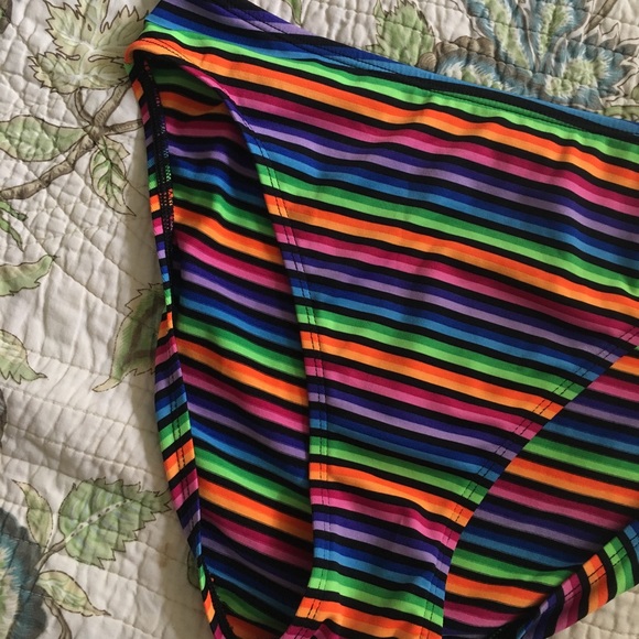 Vintage 90s rainbow striped bikini bottoms - Picture 2 of 3